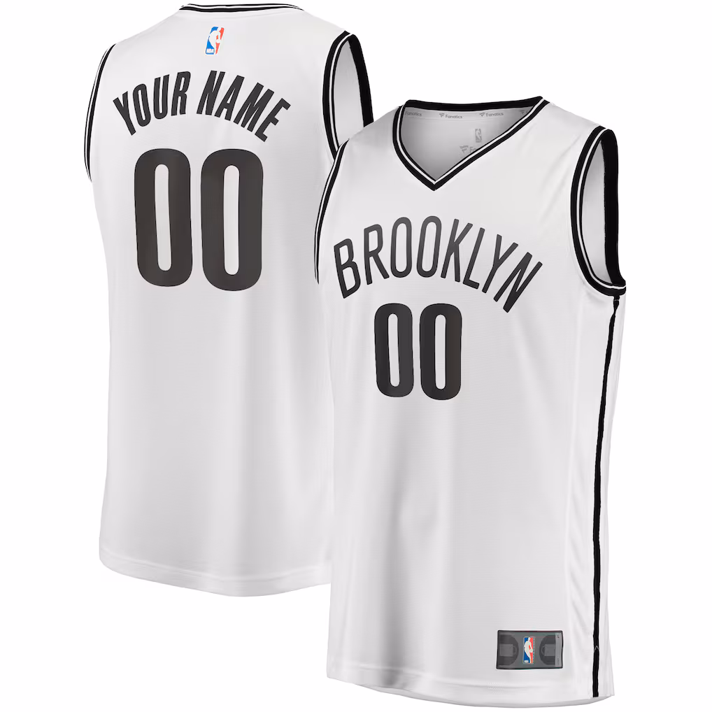 Men's Brooklyn Nets Fanatics White Fast Break Custom Replica Jersey - Association Edition - Vujersey Los Angeles Rams