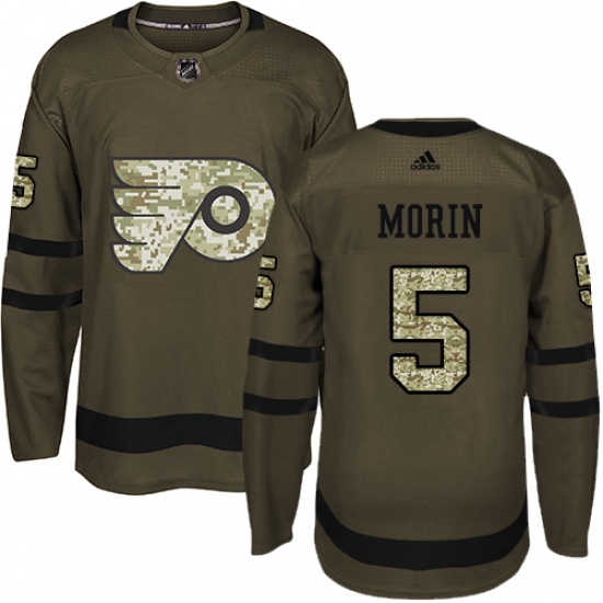 Youth Adidas Philadelphia Flyers #5 Samuel Morin Premier Green Salute to Service NHL Jersey - Ujersey