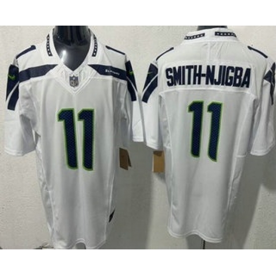 Men's Seattle Seahawks #11 Jaxon Smith Njigba Limited White FUSE Vapor Jersey - Ujersey