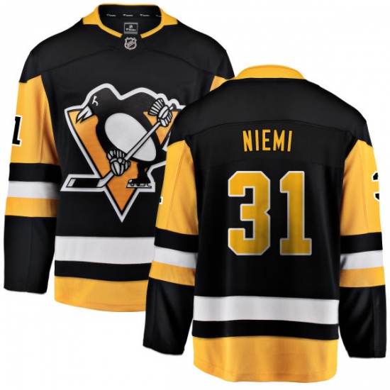 Men's Pittsburgh Penguins #31 Antti Niemi Fanatics Branded Black Home Breakaway NHL Jersey - Ujersey