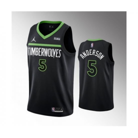 Men's Minnesota Timberwolves #5 Kyle Anderson Black Statement Edition Stitched Jersey - Ujersey