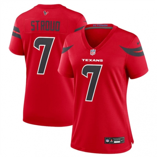 Women's Houston Texans #7 C.J. Stroud Red 2024 Alternate Stitched Jersey - Ujersey