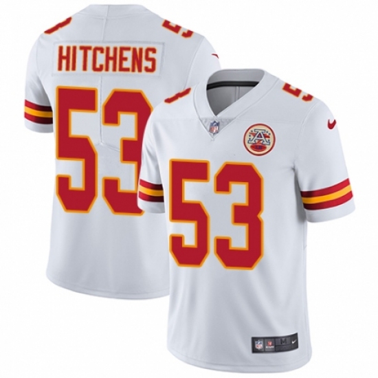 Men's Nike Kansas City Chiefs #53 Anthony Hitchens White Vapor Untouchable Limited Player NFL Jersey - Ujersey