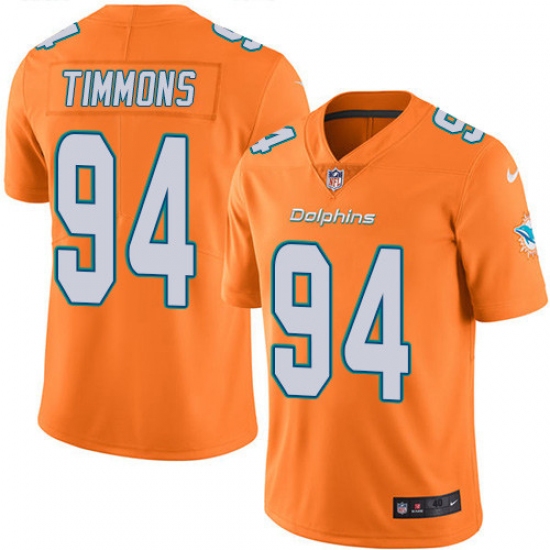 Men's Nike Miami Dolphins #94 Lawrence Timmons Elite Orange Rush Vapor Untouchable NFL Jersey - Ujersey