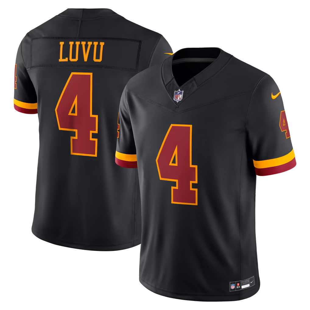Men's Washington Commanders Frankie Luvu Nike Black Alternate Vapor F.U.S.E. Stitched Limited Jersey - ujerseystore