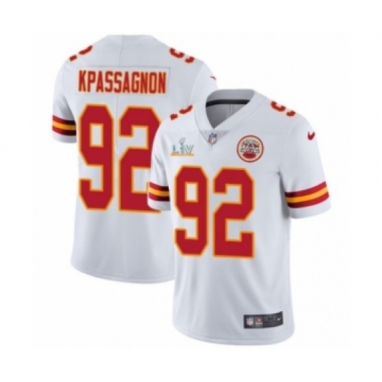 Men's Kansas City Chiefs #92 Tanoh Kpassagnon White Super Bowl LV Jersey - Ujersey