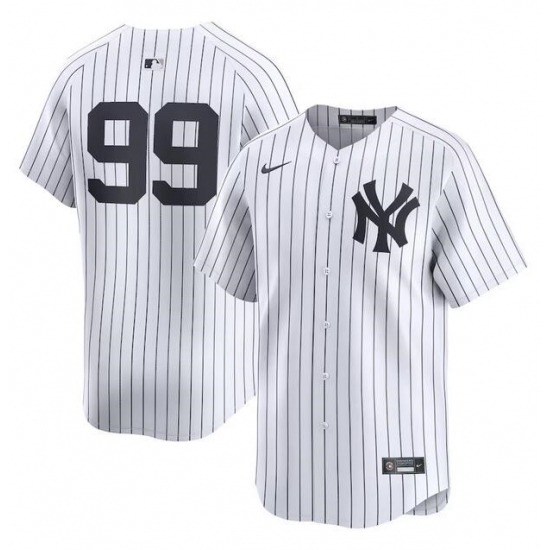 Men's New York Yankees #99 Aaron Judge White Home Limited Stitched Baseball Jersey - Ujersey