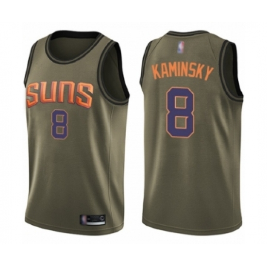 Men's Phoenix Suns #8 Frank Kaminsky Swingman Green Salute to Service Basketball Jersey - Ujersey