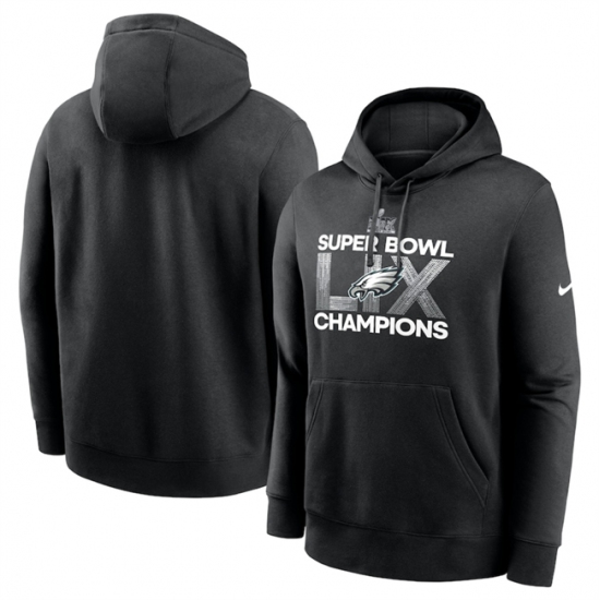 Men's Philadelphia Eagles Black Super Bowl LIX Champions Supplemental Pullover Hoodie - Ujersey