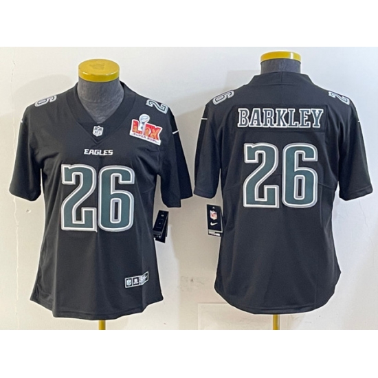 Women's Philadelphia Eagles #26 Saquon Barkley Black 2025 Super Bowl LIX Fashion Vapor Untouchable Limited Football Stitched Jersey(Run Small) - Ujersey