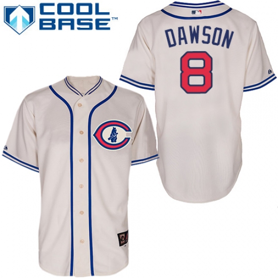 Men's Majestic Chicago Cubs #8 Andre Dawson Authentic Cream 1929 Turn Back The Clock MLB Jersey - Ujersey