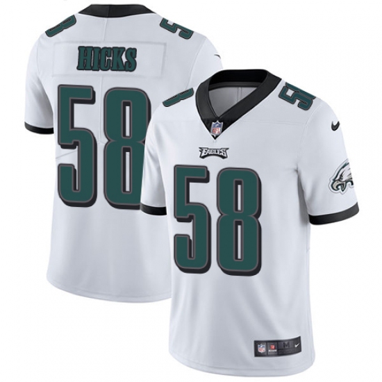 Men's Nike Philadelphia Eagles #58 Jordan Hicks White Vapor Untouchable Limited Player NFL Jersey - Ujersey