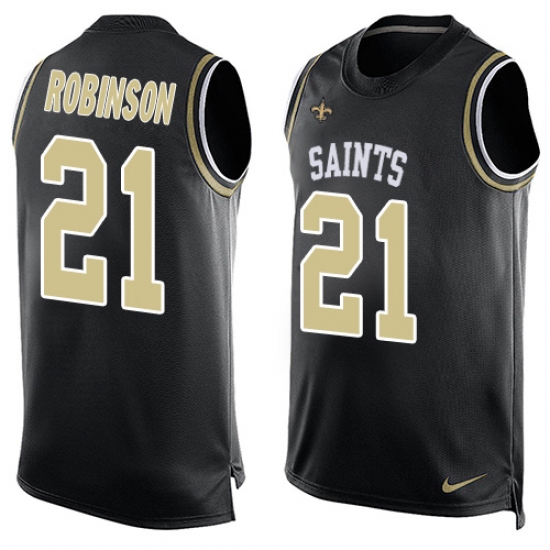 Men's Nike New Orleans Saints #21 Patrick Robinson Limited Black Player Name & Number Tank Top NFL Jersey - Ujersey