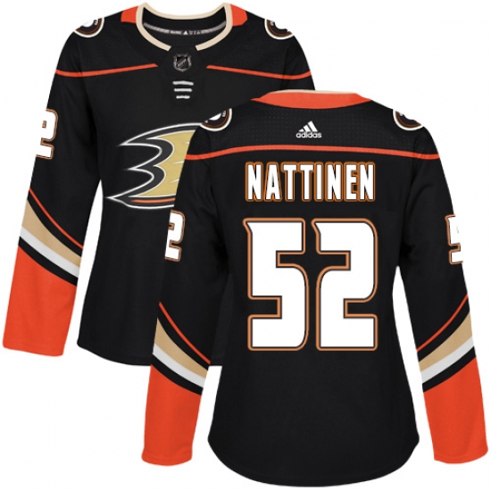 Women's Adidas Anaheim Ducks #52 Julius Nattinen Authentic Black Home NHL Jersey - Ujersey