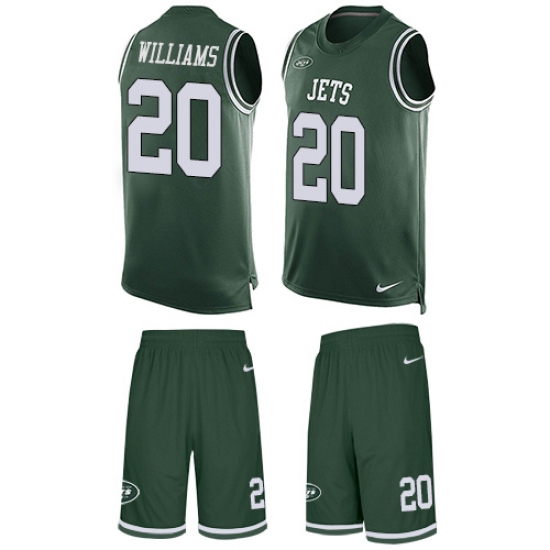 Men's Nike New York Jets #20 Marcus Williams Limited Green Tank Top Suit NFL Jersey - Ujersey