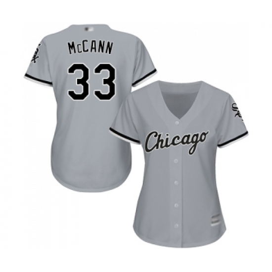 Women's Chicago White Sox #33 James McCann Replica Grey Road Cool Base Baseball Jersey - Ujersey