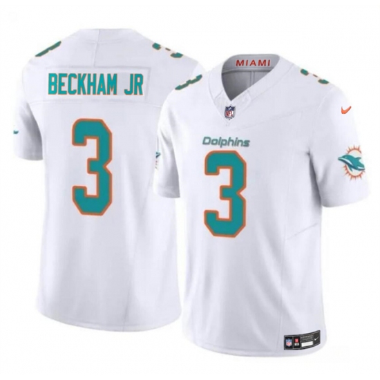 Men's Miami Dolphins #3 Odell Beckham Jr White 2023 F.U.S.E Vapor Limited Football Stitched Jersey - Ujersey