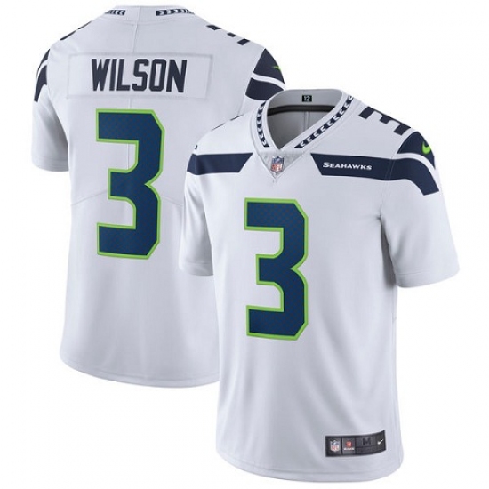 Men's Nike Seattle Seahawks #3 Russell Wilson White Vapor Untouchable Limited Player NFL Jersey - Ujersey