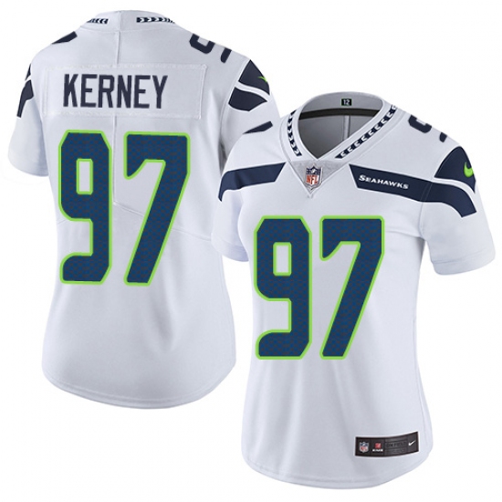 Women's Nike Seattle Seahawks #97 Patrick Kerney White Vapor Untouchable Limited Player NFL Jersey - Ujersey