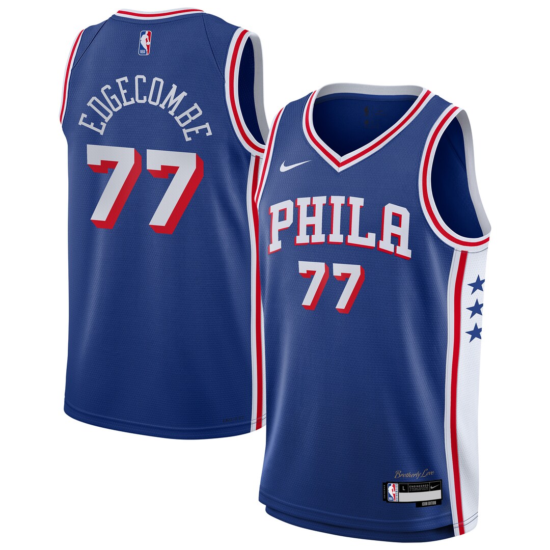 Youth Philadelphia 76ers VJ Edgecombe Nike Royal Swingman Jersey - Icon Edition