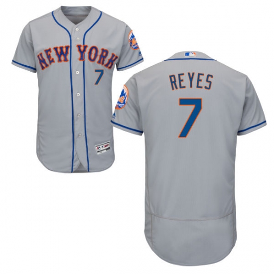 Men's Majestic New York Mets #7 Jose Reyes Grey Flexbase Authentic Collection MLB Jersey - Ujersey