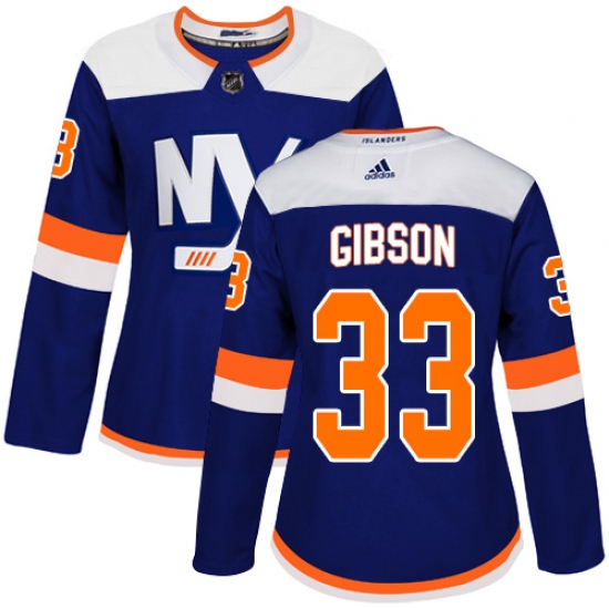Women's Adidas New York Islanders #33 Christopher Gibson Premier Blue Alternate NHL Jersey - Ujersey