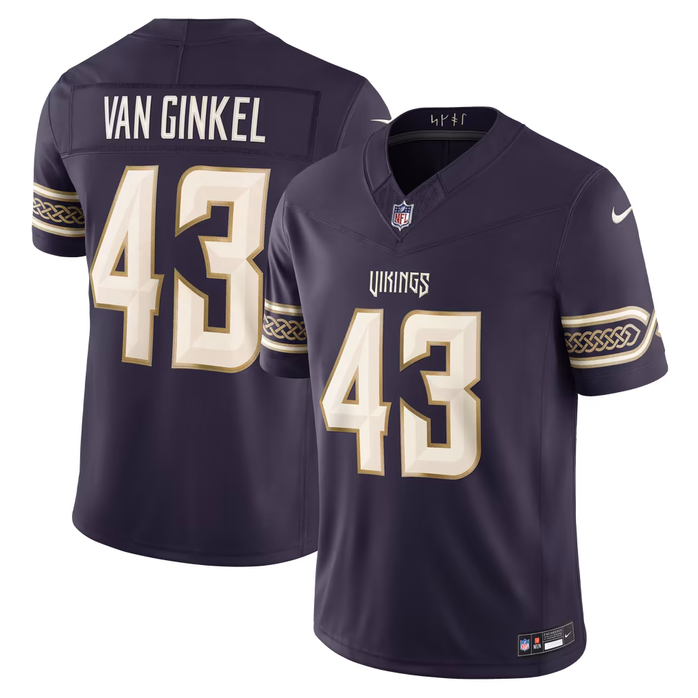 Men's Minnesota Vikings Andrew Van Ginkel Nike Purple 2026 Rivalries Collection Stitched Limited Jersey - U-jersey