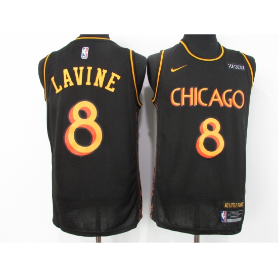Men's Nike Chicago Bulls #8 Zach LaVine Black Swingman Jersey - Ujersey