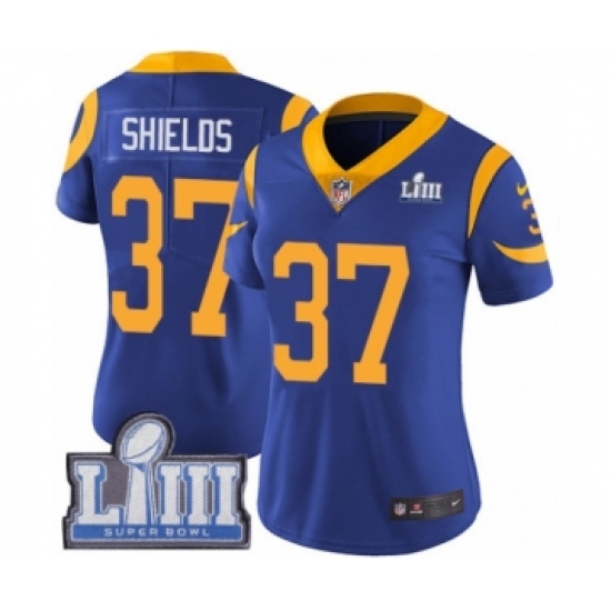 Women's Nike Los Angeles Rams #37 Sam Shields Royal Blue Alternate Vapor Untouchable Limited Player Super Bowl LIII Bound NFL Jersey - Ujersey