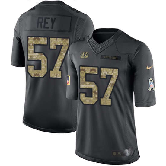 Men's Nike Cincinnati Bengals #57 Vincent Rey Limited Black 2016 Salute to Service NFL Jersey - Ujersey