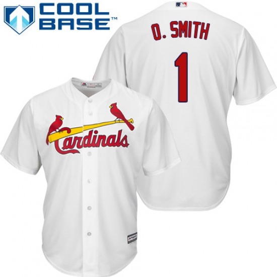 Youth Majestic St. Louis Cardinals #1 Ozzie Smith Replica White Home Cool Base MLB Jersey - Ujersey