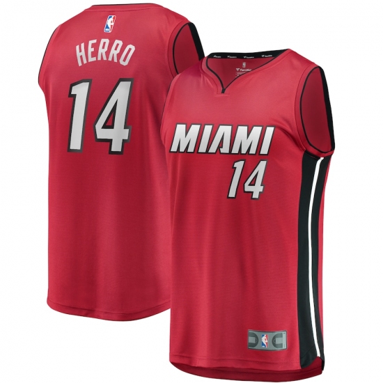 Men's Miami Heat #14 Tyler Herro Fanatics Branded Red 2020-21 Fast Break Replica Jersey - Ujersey