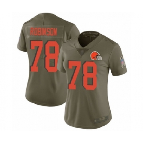 Women's Cleveland Browns #78 Greg Robinson Limited Olive 2017 Salute to Service Football Jersey - Ujersey