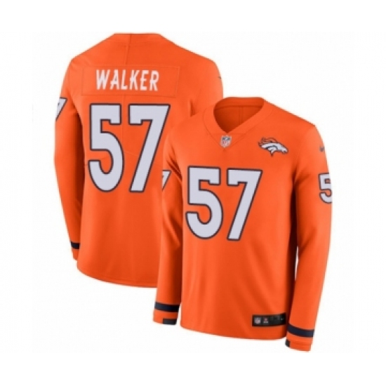 Men's Nike Denver Broncos #57 Demarcus Walker Limited Orange Therma Long Sleeve NFL Jersey - Ujersey