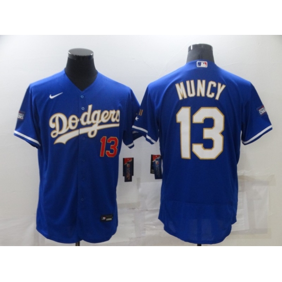Men's Nike Los Angeles Dodgers #13 Max Muncy Blue Gold Elite Jersey - Ujersey