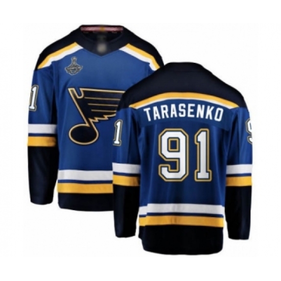 Youth St. Louis Blues #91 Vladimir Tarasenko Fanatics Branded Royal Blue Home Breakaway 2019 Stanley Cup Champions Hockey Jersey - Ujersey