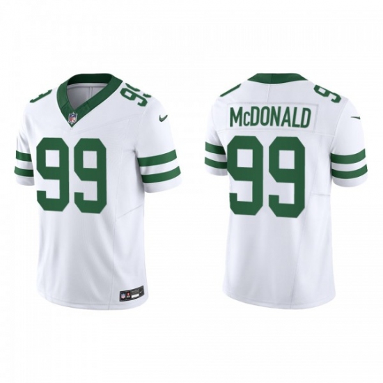 Men's Nike New York Jets #99 Will McDonald White 2023 F.U.S.E. Vapor Limited Throwback Stitched Football Jersey - Ujersey