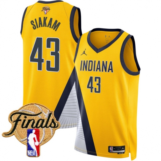 Men's Indiana Pacers #43 Pascal Siakam Yellow 2025 Finals Statement Edition Stitched Basketball Jersey - Ujersey