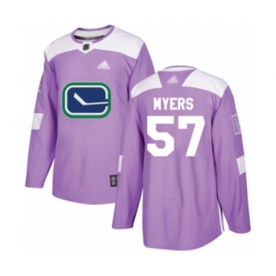 Men's Vancouver Canucks #57 Tyler Myers Authentic Purple Fights Cancer Practice Hockey Jersey - Ujersey