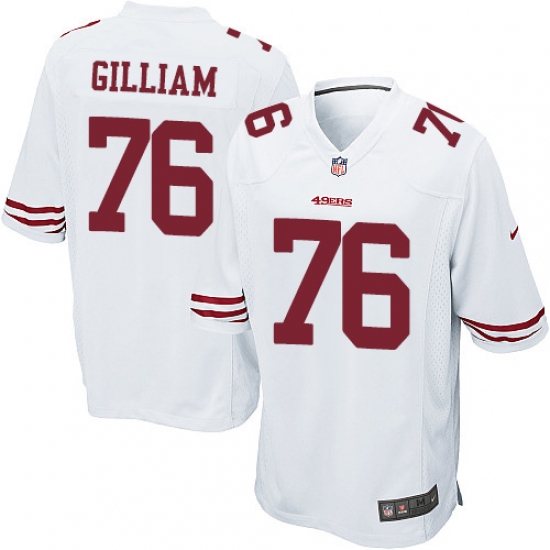 Men's Nike San Francisco 49ers #76 Garry Gilliam Game White NFL Jersey - Ujersey