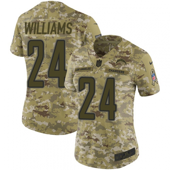 Women's Nike Los Angeles Chargers #24 Trevor Williams Limited Camo 2018 Salute to Service NFL Jersey - Ujersey