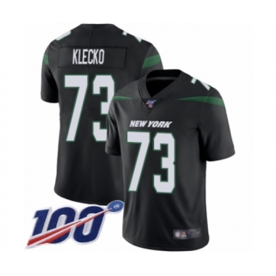 Men's New York Jets #73 Joe Klecko Black Alternate Vapor Untouchable Limited Player 100th Season Football Jersey - Ujersey