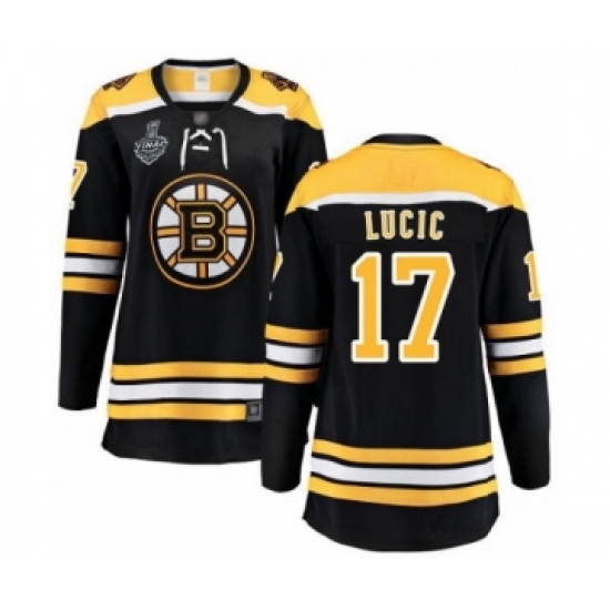 Women's Boston Bruins #17 Milan Lucic Authentic Black Home Fanatics Branded Breakaway 2019 Stanley Cup Final Bound Hockey Jersey - Ujersey