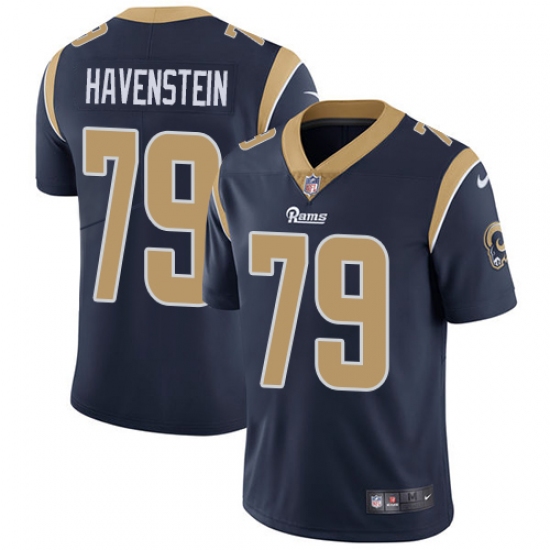 Men's Nike Los Angeles Rams #79 Rob Havenstein Navy Blue Team Color Vapor Untouchable Limited Player NFL Jersey