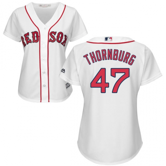 Women's Majestic Boston Red Sox #47 Tyler Thornburg Authentic White Home MLB Jersey - Ujersey