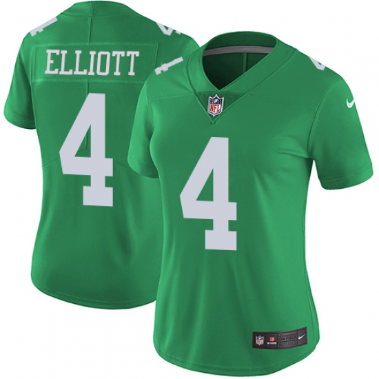 Women's Nike Philadelphia Eagles #4 Jake Elliott Limited Green Rush Vapor Untouchable NFL Jersey - Ujersey