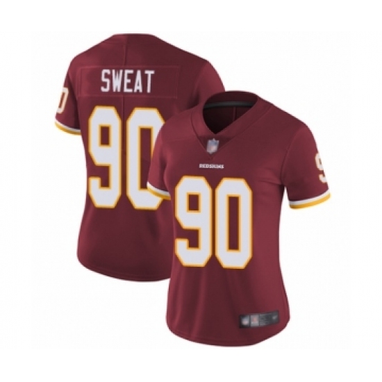 Women's Washington Redskins #90 Montez Sweat Burgundy Red Team Color Vapor Untouchable Limited Player Football Jersey