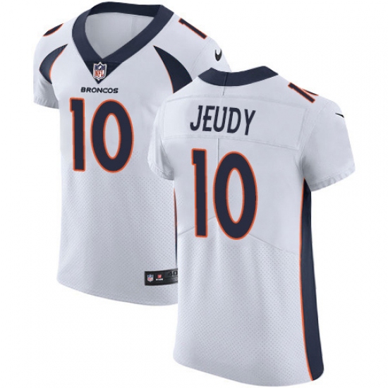 Men's Denver Broncos #10 Jerry Jeudy White Stitched New Elite Jersey