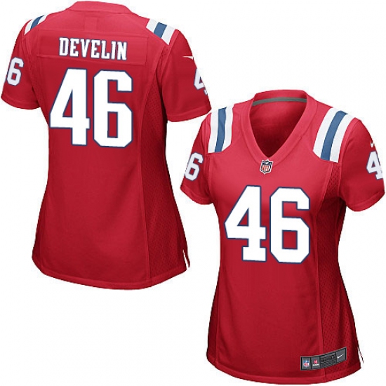 Women's Nike New England Patriots #46 James Develin Game Red Alternate NFL Jersey - Ujersey