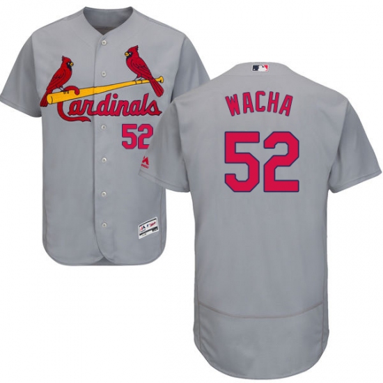 Men's Majestic St. Louis Cardinals #52 Michael Wacha Grey Road Flex Base Authentic Collection MLB Jersey - Ujersey